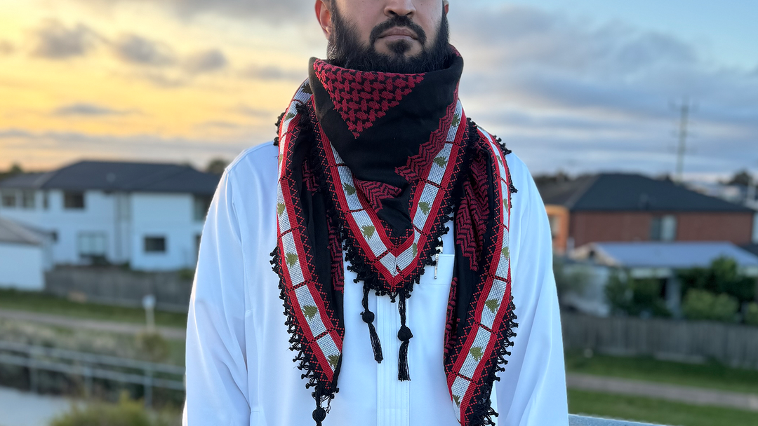 Palestine Keffiyeh Black & Red : Cedars of Strength Collection