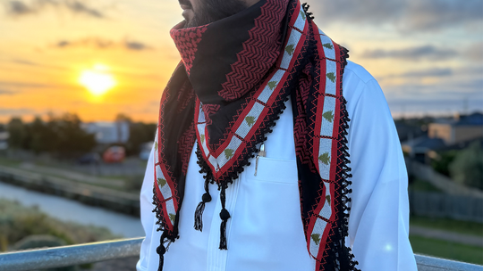 Palestine Keffiyeh Black & Red : Cedars of Strength Collection