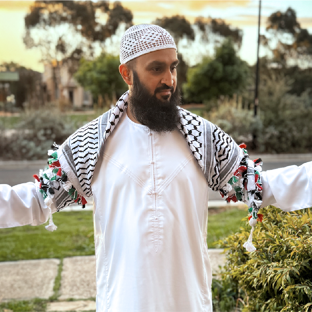 The Freedom Thread: Keffiyeh with Palestine Flag Braids (HAND MADE)