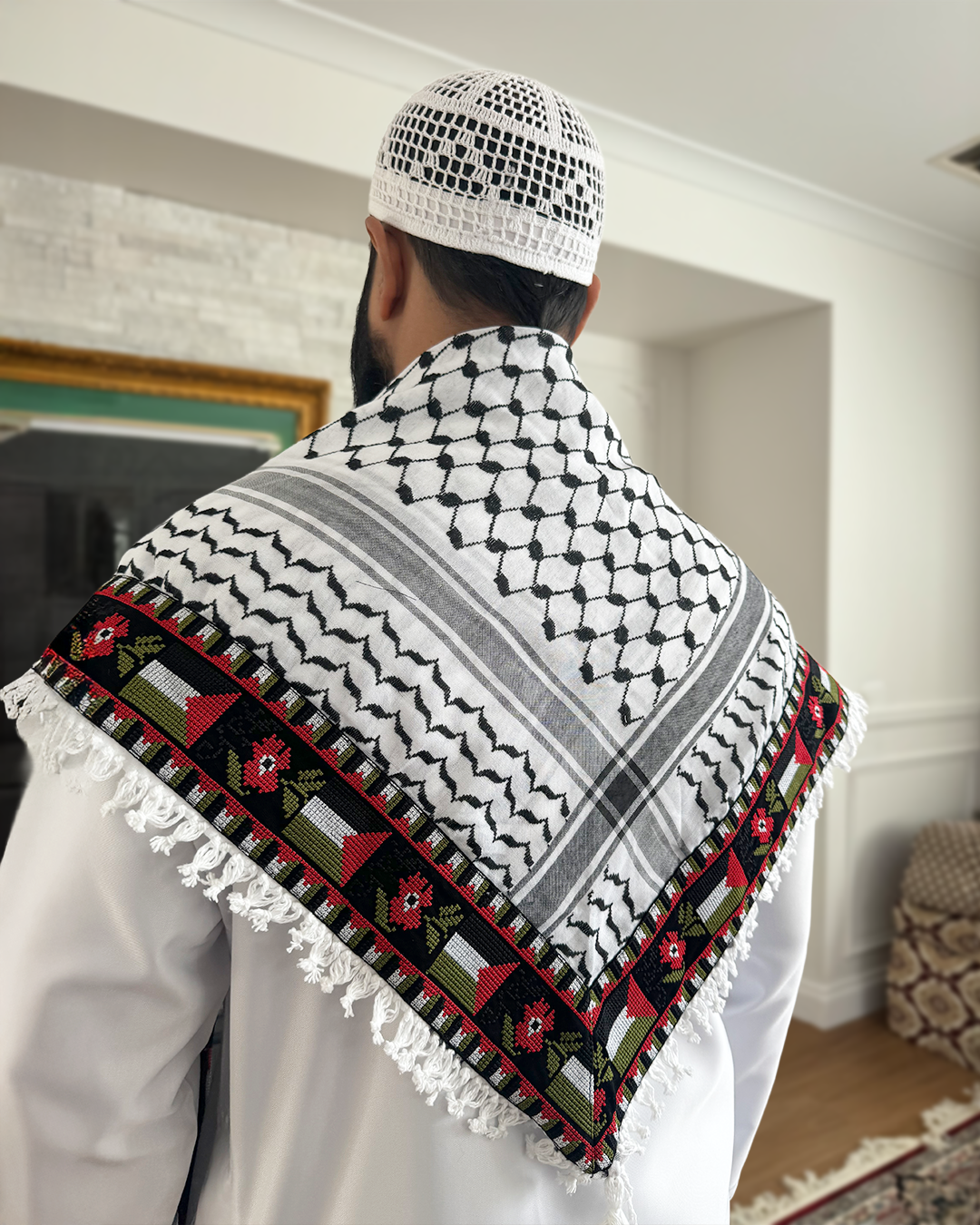 Hand-Finished Palestinian Keffiyeh