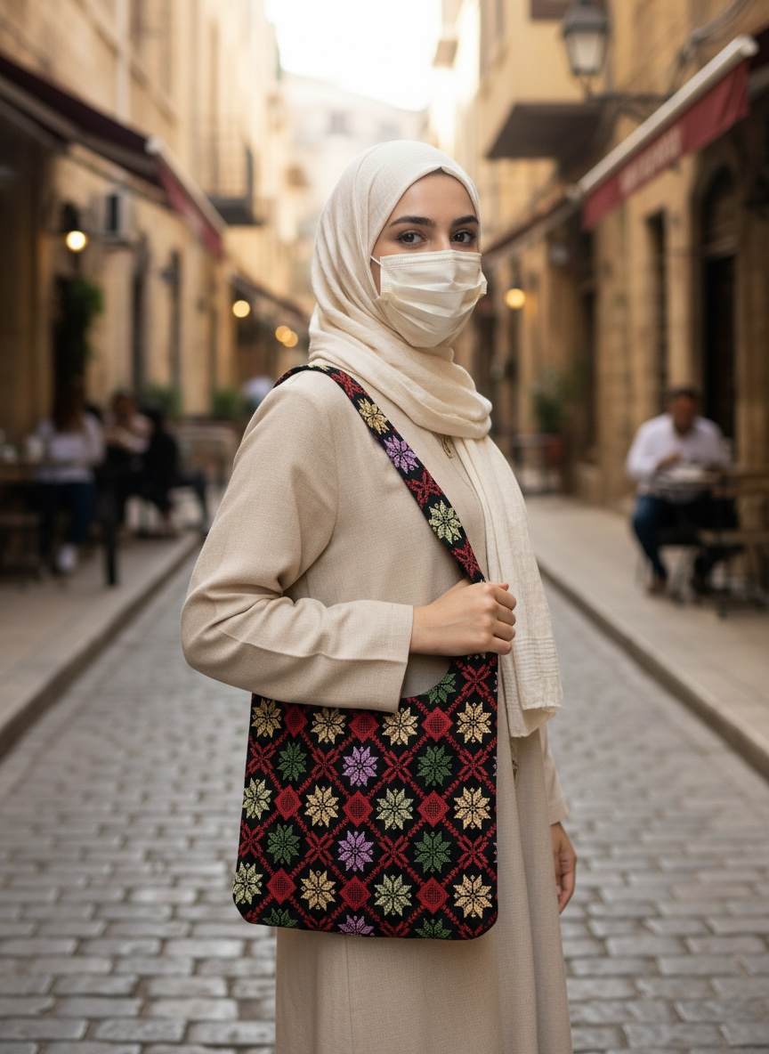 The Heritage Hobo 2 – Handcrafted Palestinian Pattern Bag