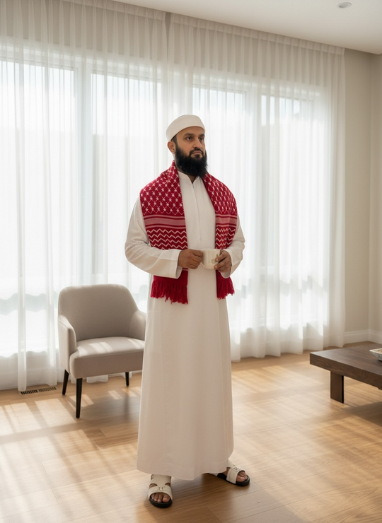 The Red Legacy Keffiyeh Shawl – Heritage Edition