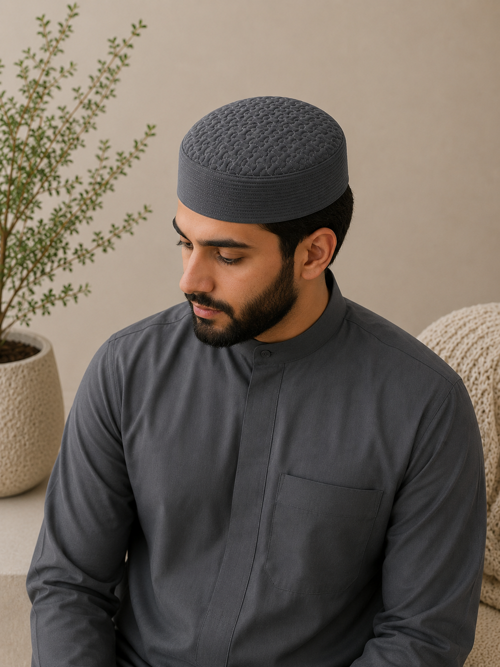 Charcoal Grey 2 - Sunnah Hard Cap