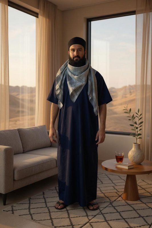 Charcoal Grey Shemagh – Traditional Design