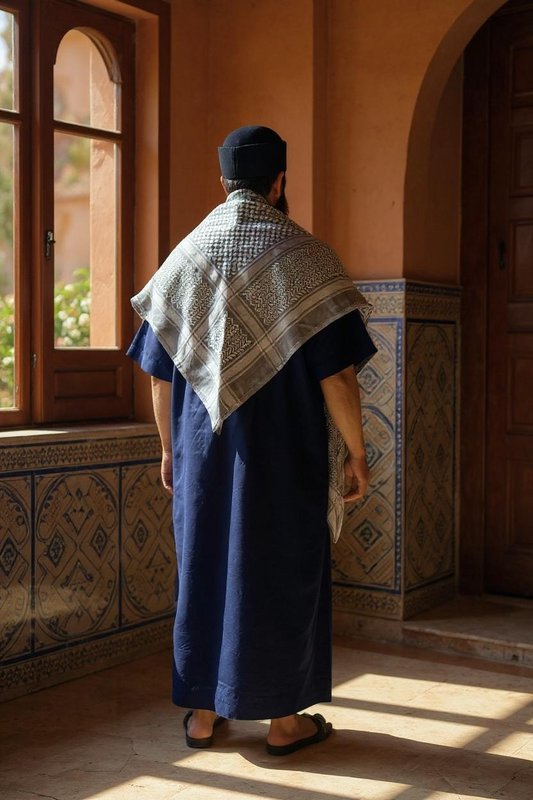 Charcoal Grey Shemagh – Traditional Design