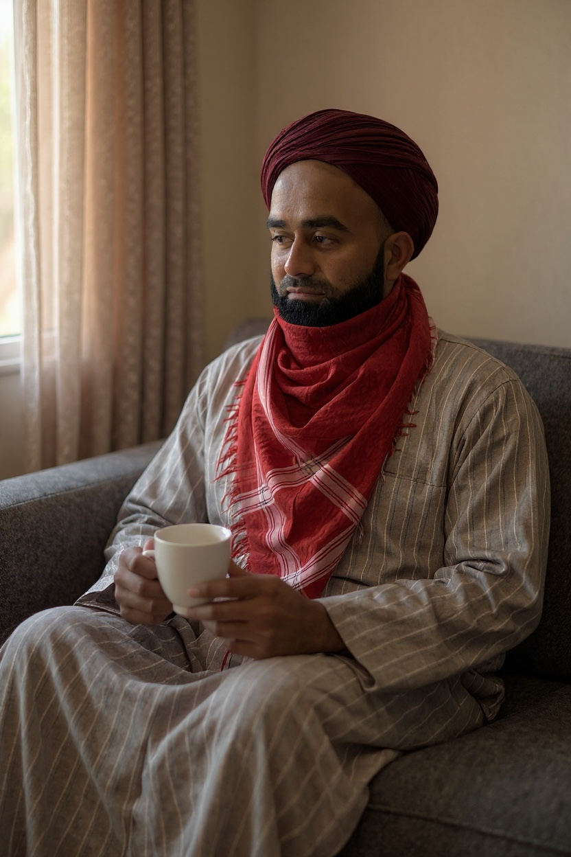 Rose Red & White Keffiyeh Shemagh