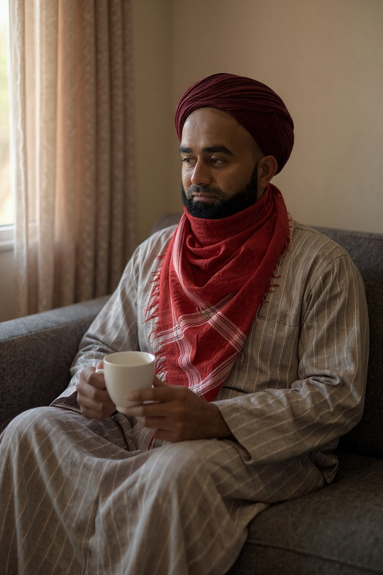 Rose Red & White Keffiyeh Shemagh