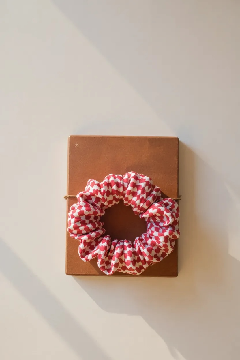 Zuhd Kuffiyeh Red & White Scrunchies (HAND MADE)