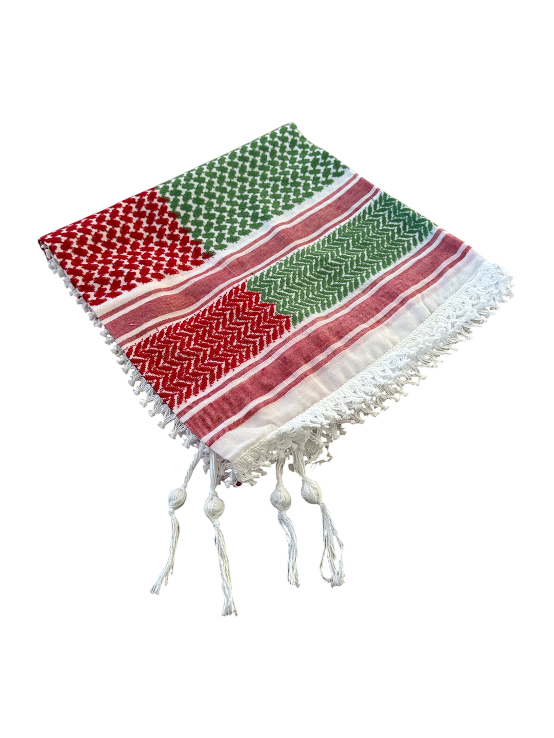Palestine Flag Keffiyeh White Tassels Heritage