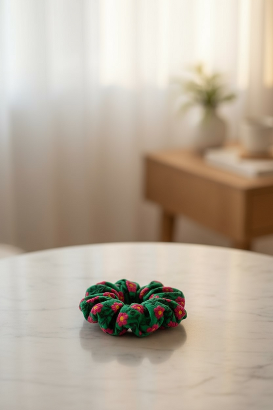 Al-Salam Scrunchie — Green Threads of Hope