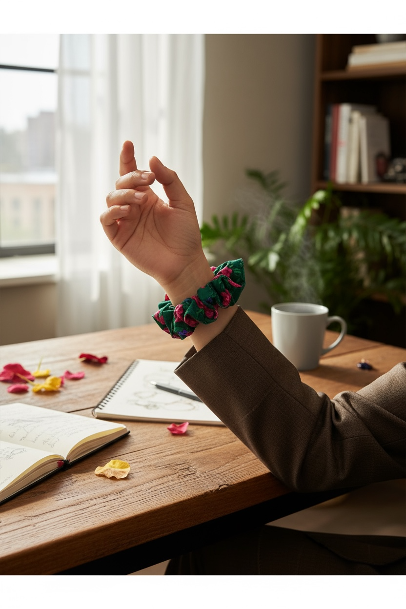 Al-Salam Scrunchie — Green Threads of Hope