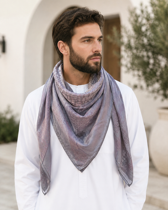 Lavender & Grey Keffiyeh Shemagh