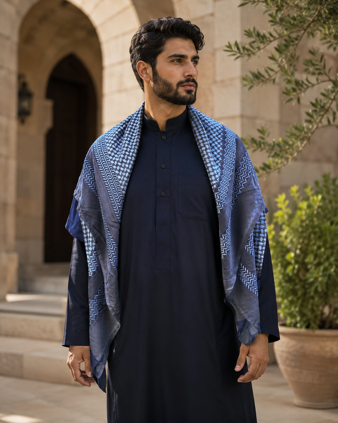 Midnight Blue Shemagh – Strength in Silence