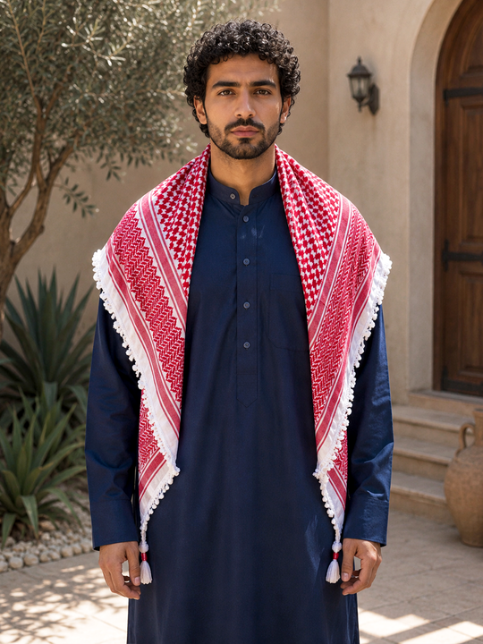 OG Palestine Red & White Keffiyeh – Handmade