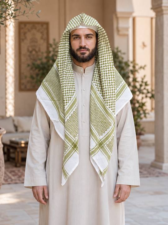Olive Sand Shemagh – Subtle Strength in Every Thread