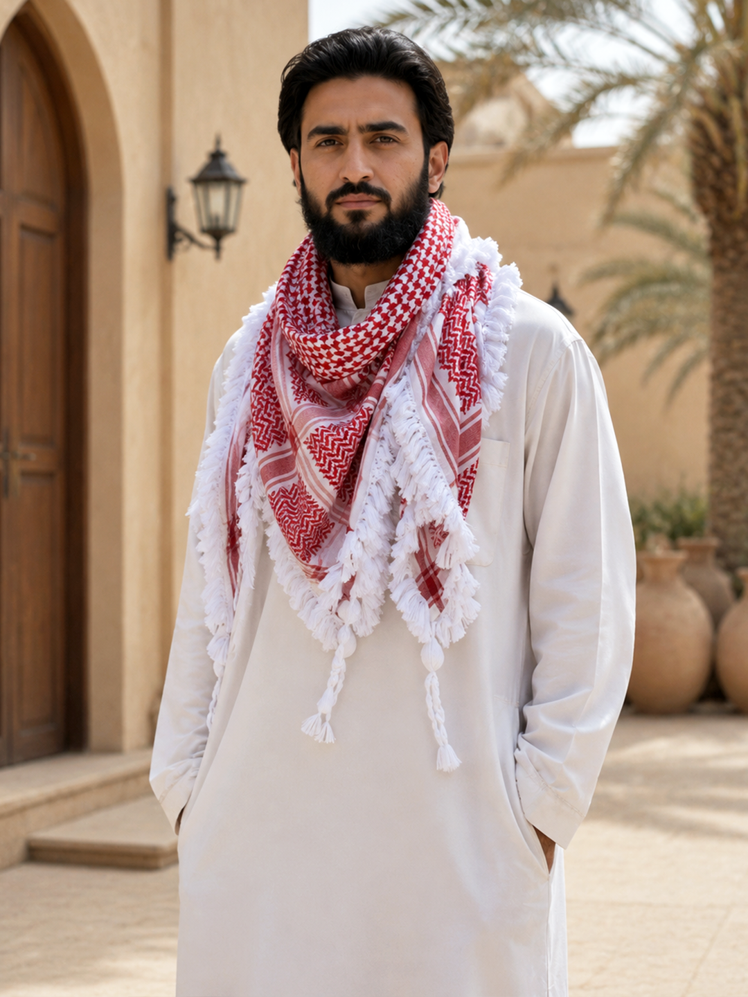 The OG Palestine Red & White Keffiyeh 1 (HAND MADE)