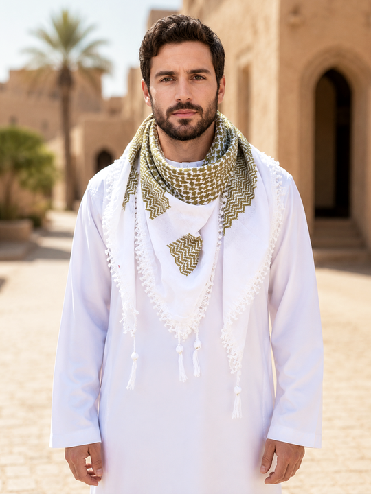 The Olive Elegance: Olive Green Keffiyeh
