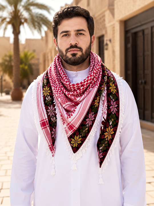 Zuhd Artisan Heritage Keffiyeh – Red & White Edition