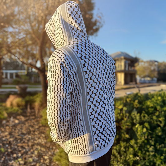 Winter Exclusive: Adult White & Black Keffiyeh Hoodies - First in Australia