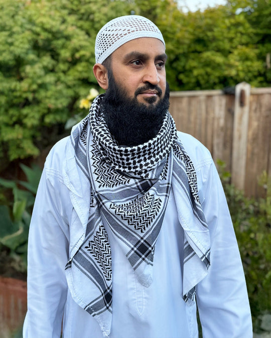 Black & White Keffiyeh Shemagh - Zuhd.storeBlack & White Keffiyeh Shemagh