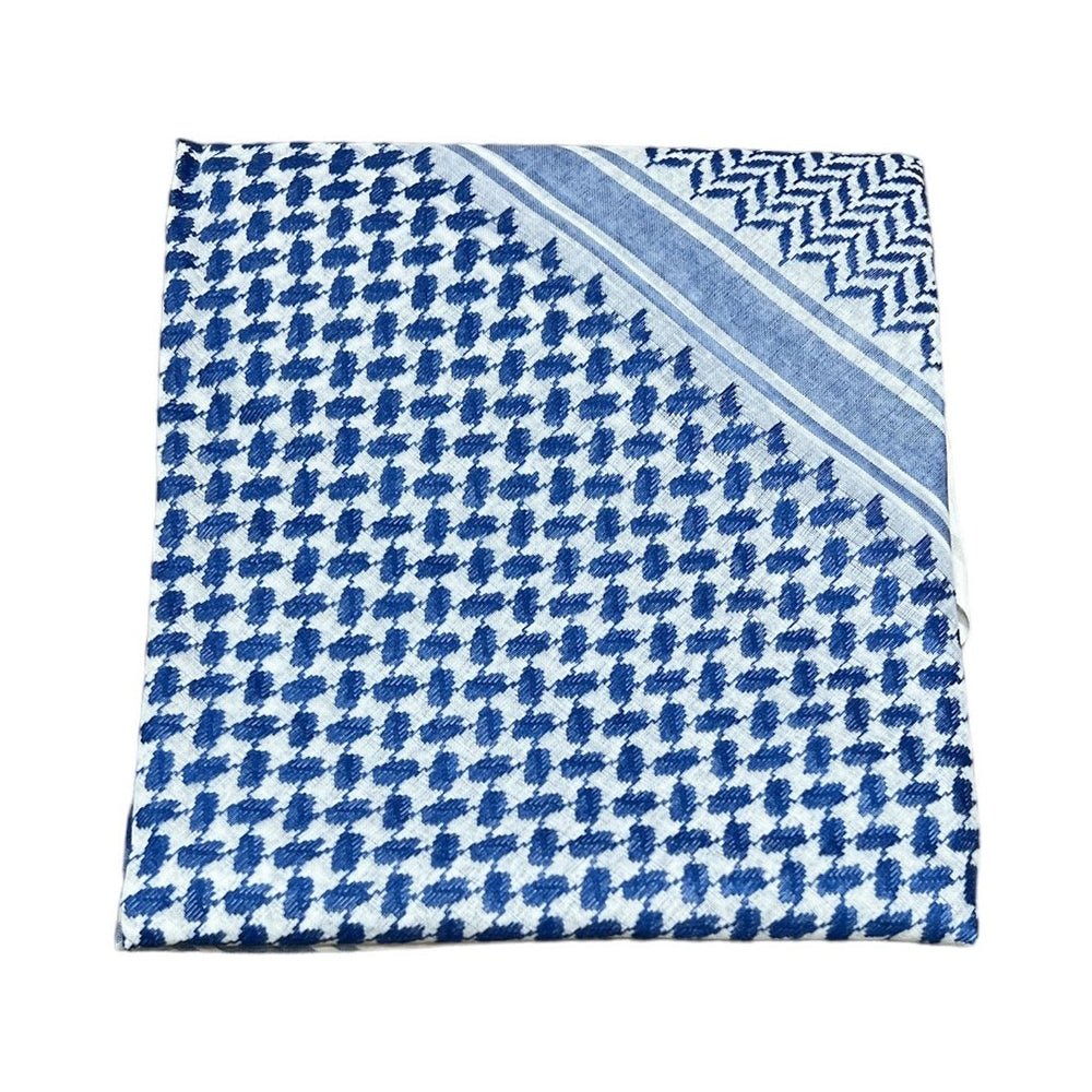 Blue & White Keffiyeh Shemagh - Zuhd.storeZHSHE - 58Blue & White Keffiyeh Shemagh