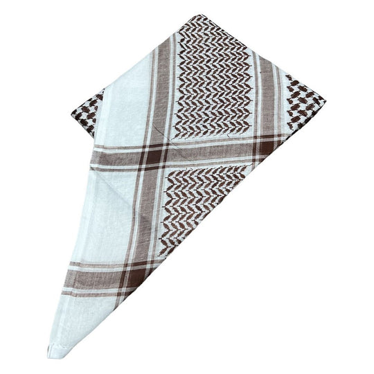 Brown & White Keffiyeh Shemagh - Zuhd.storeZHSHE - 53Brown & White Keffiyeh Shemagh