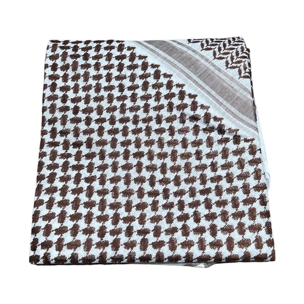 Brown & White Keffiyeh Shemagh - Zuhd.storeZHSHE - 53Brown & White Keffiyeh Shemagh