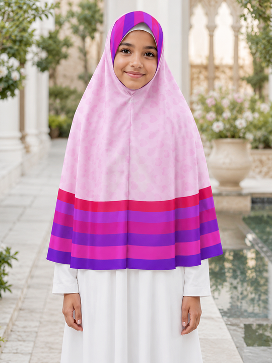 Violet Hearts Prayer Hijab