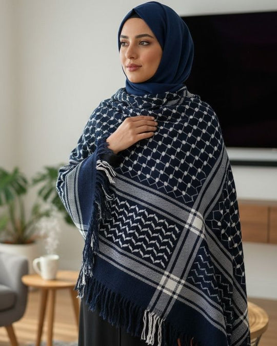 The Navy Legacy Keffiyeh Shawl – Heritage Edition (Women)