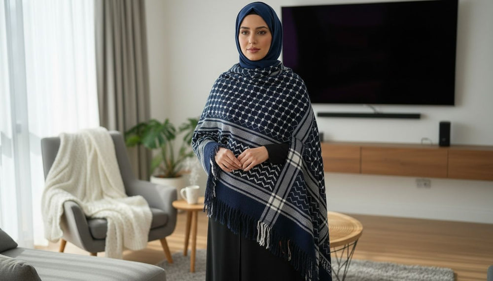 The Navy Legacy Keffiyeh Shawl – Heritage Edition (Women)